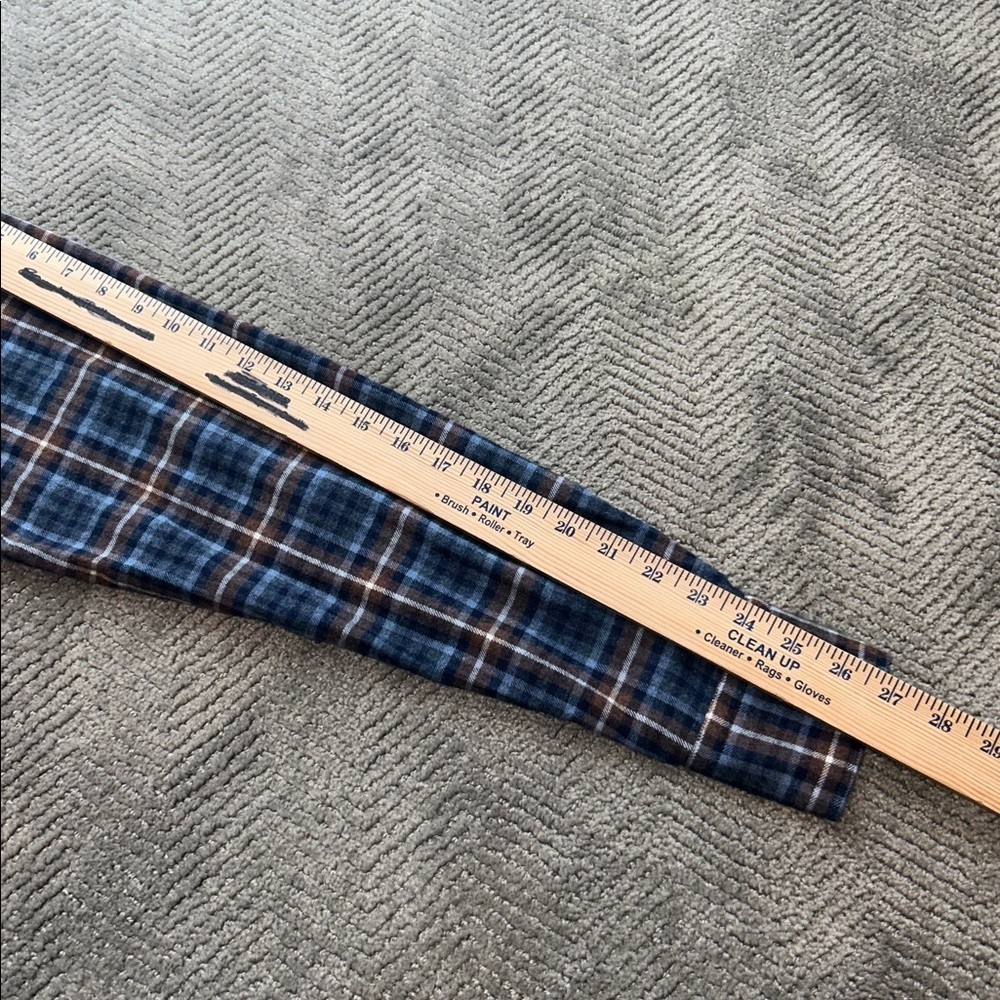 Stenströms Fitted Body Plaid Button Down Shirt M Blue Brown Twofold Super Cotton - Picture 11 of 12